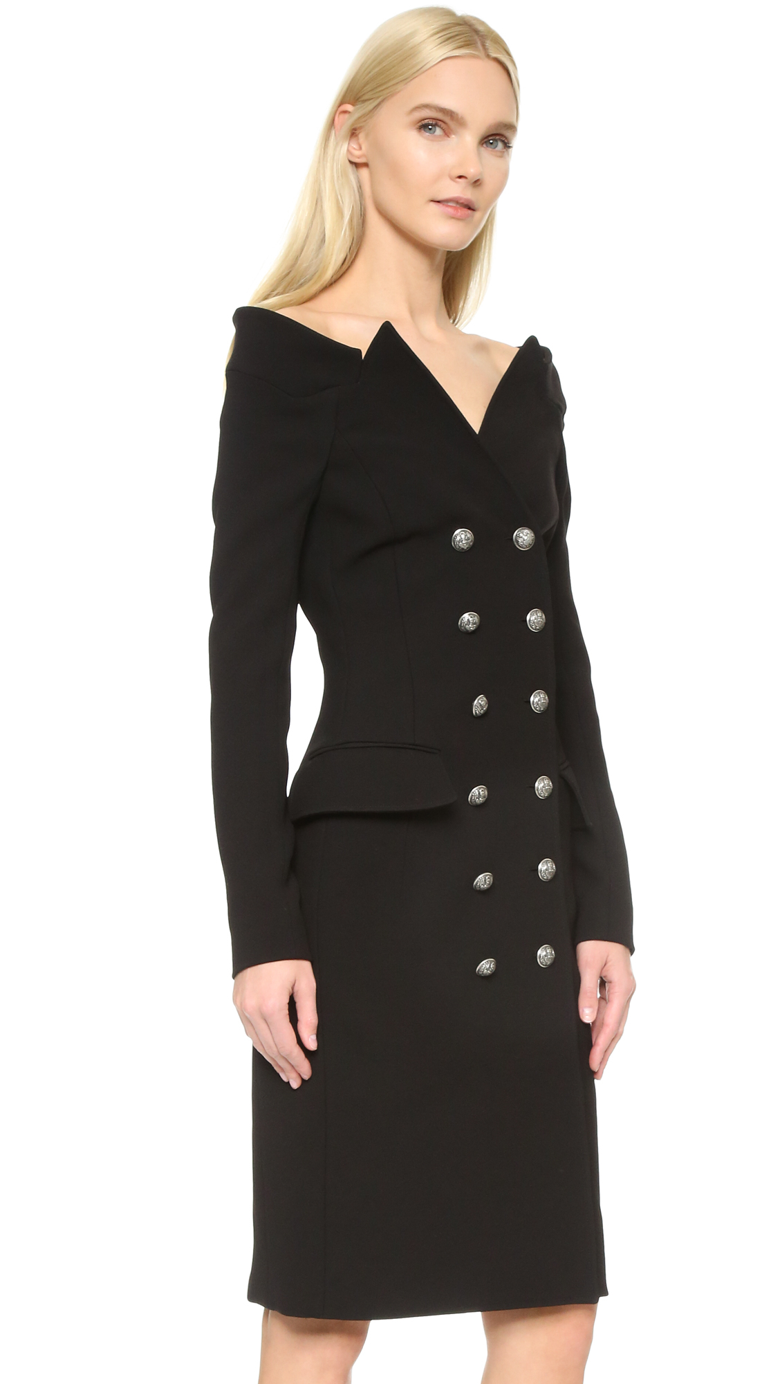 Faith Connexion Synthetic Crepe Off Shoulder Blazer Dress