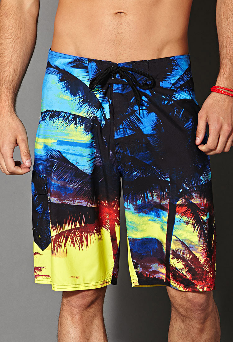 men's tropical swim trunks