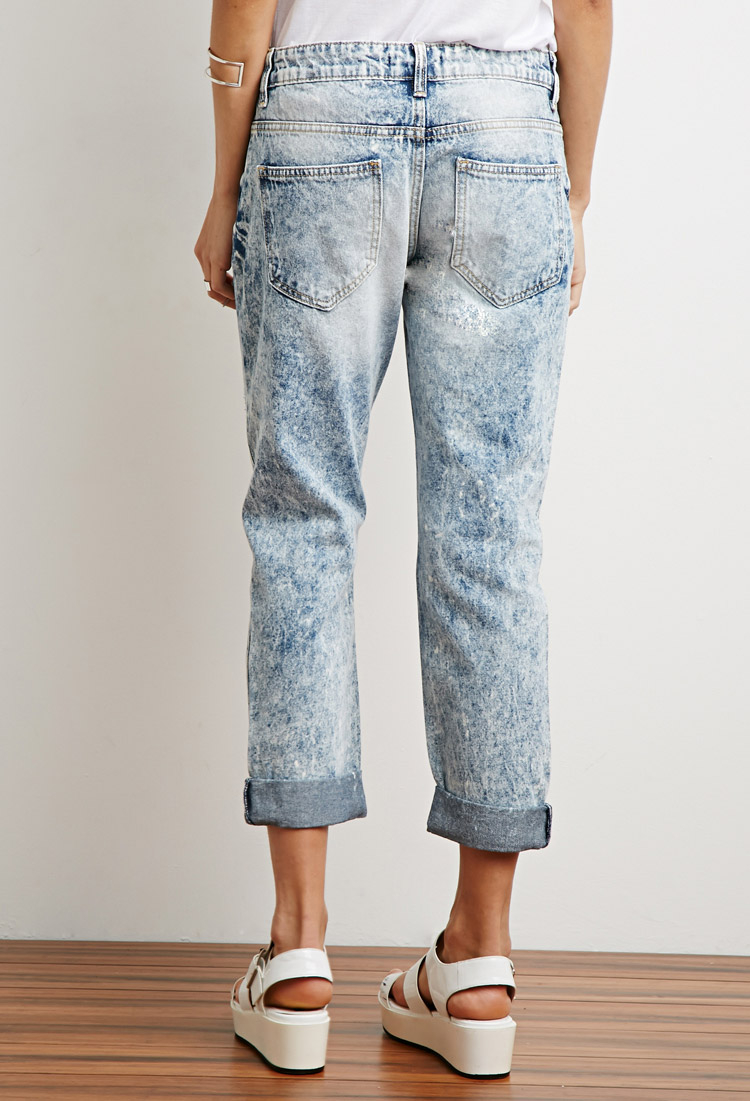 acid wash boyfriend jeans