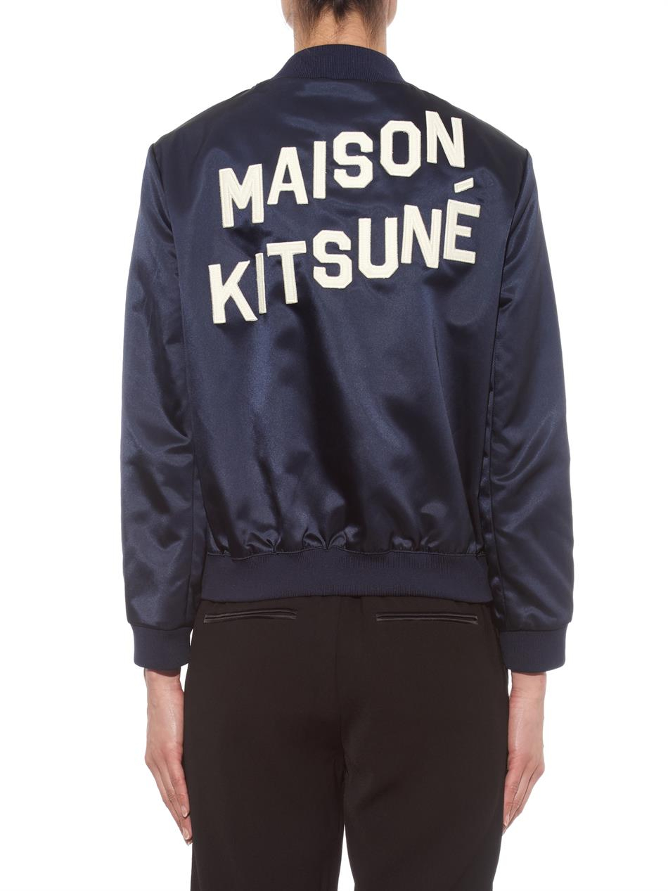 maison kitsune bomber jacket