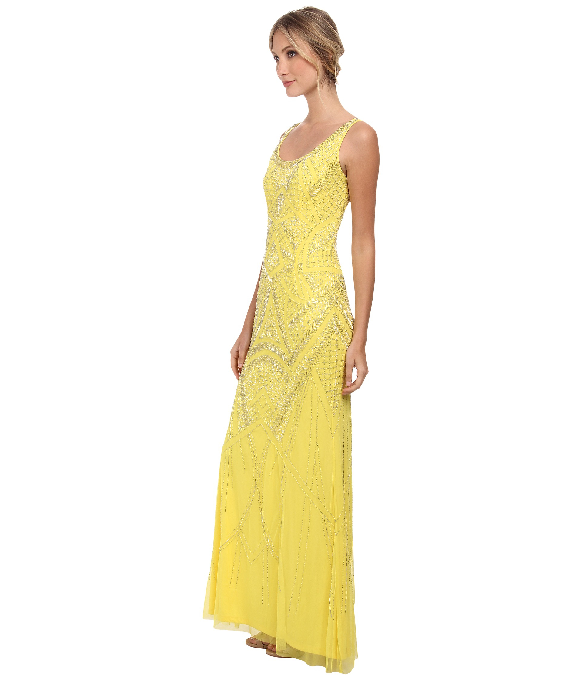 adrianna papell yellow dress