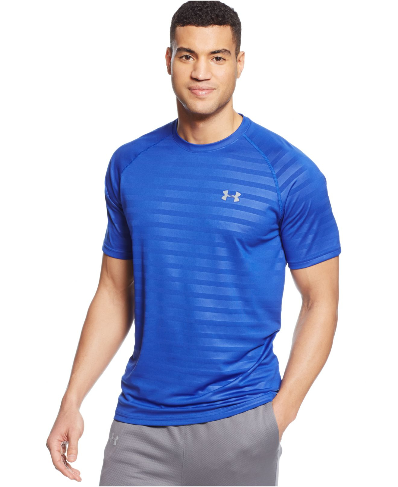 Under Armour Heatgear® Tech Short Sleeve Patterned T-shirt in Blue for ...