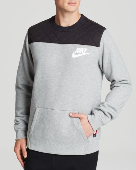 Nike Crewneck Pullover Sweatshirt in Gray for Men (Dark Grey Heather ...