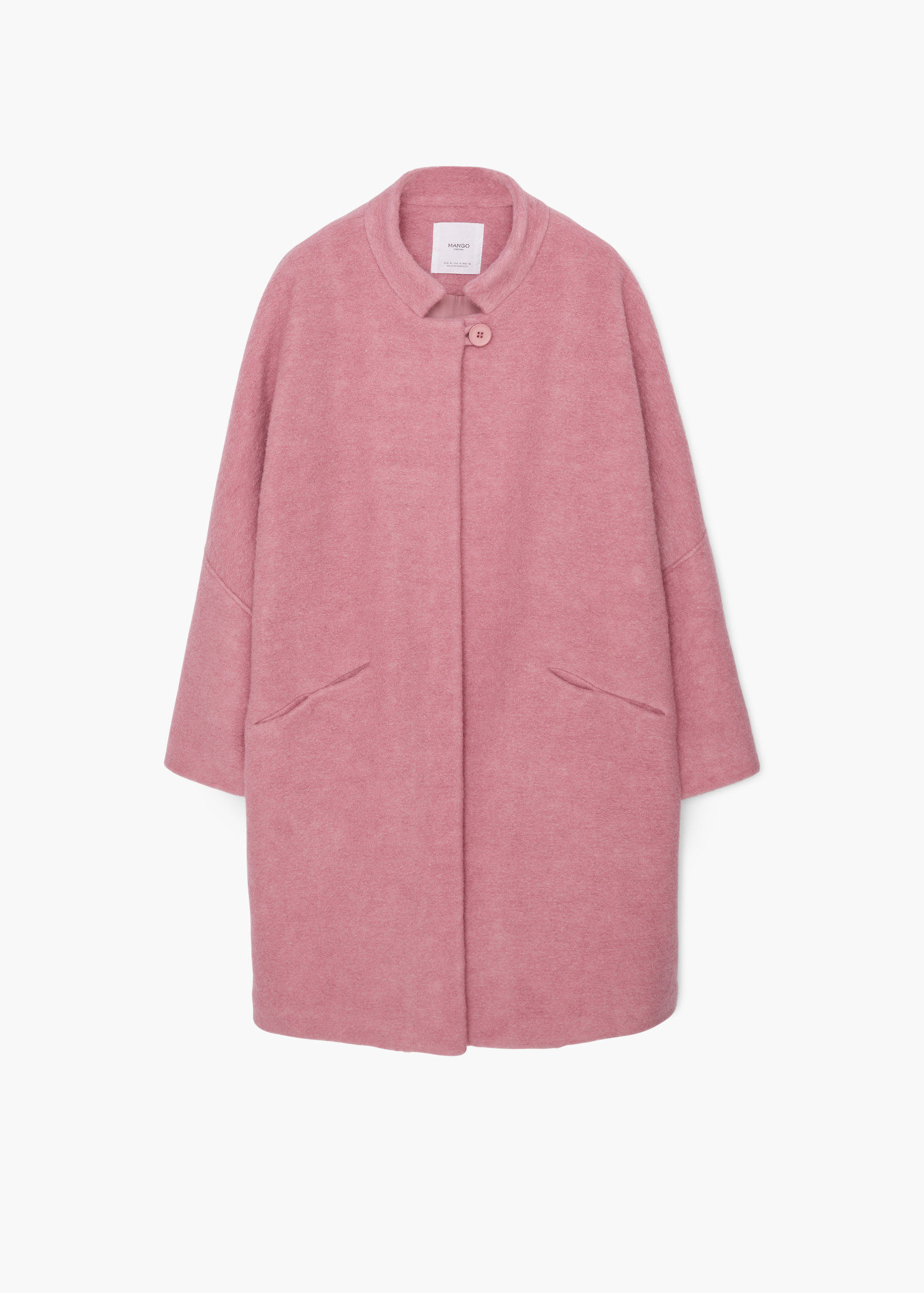 Mango Oversize Wool Coat in Pastel Pink (Pink) - Lyst