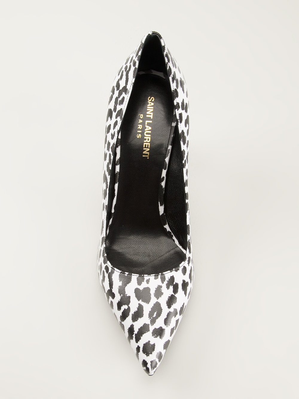 Lyst - Saint Laurent Leopard Print Pumps in Black