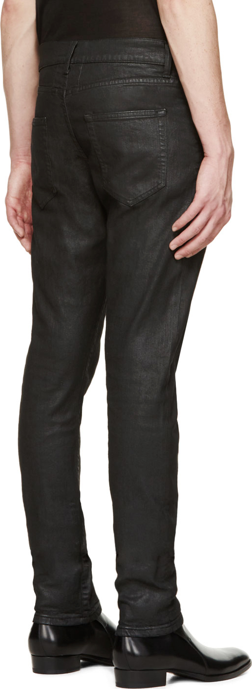 saint laurent coated jeans