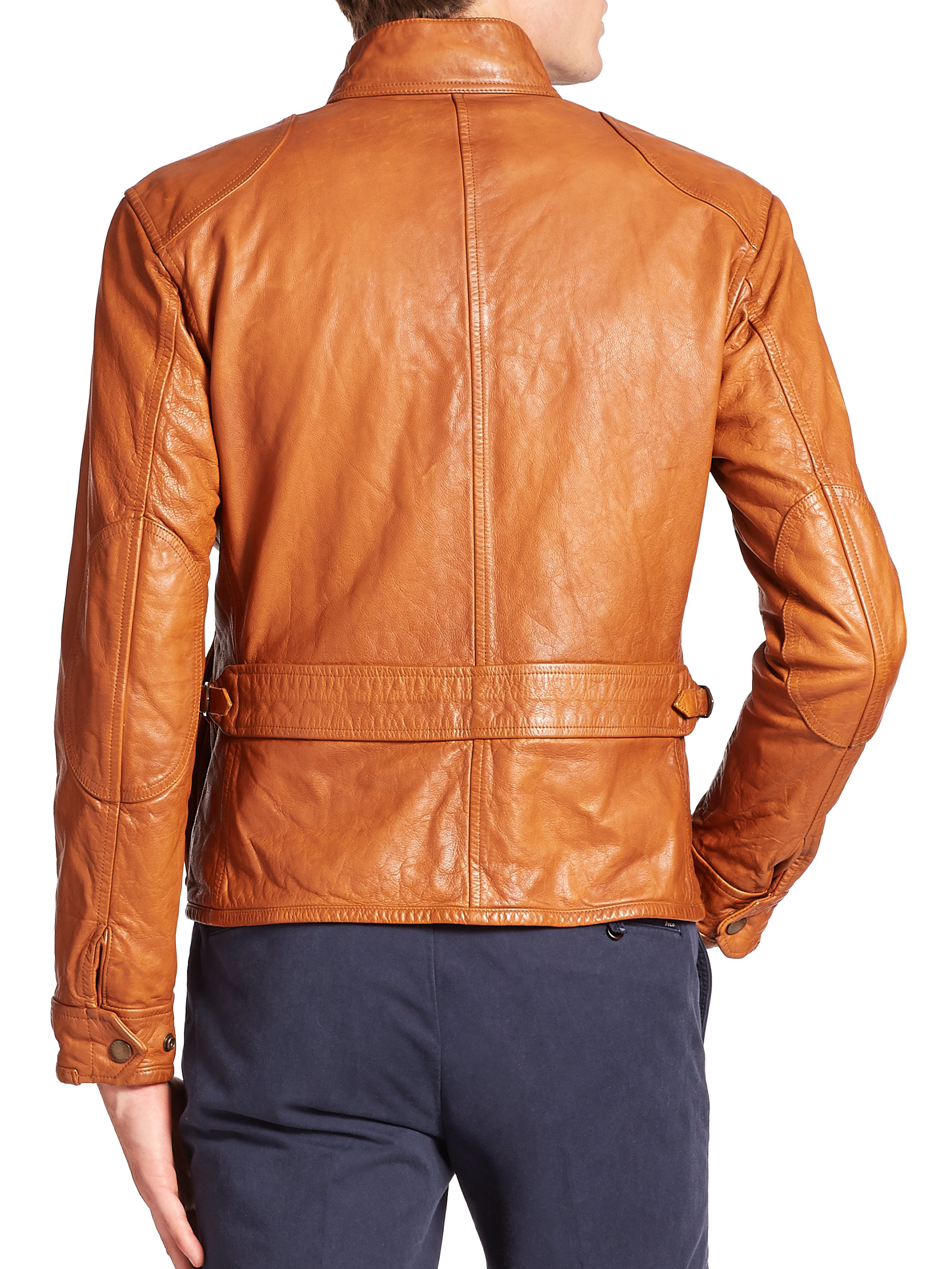 Lyst Polo Ralph Lauren Southbury Leather Biker Jacket In Brown For Men