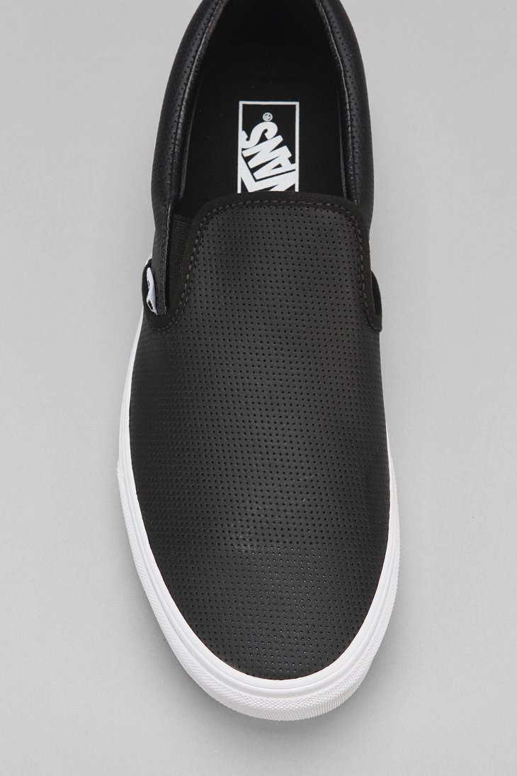 Strøm indgang forkæle Vans Leather Slip-on Men's Sneaker in Black for Men | Lyst