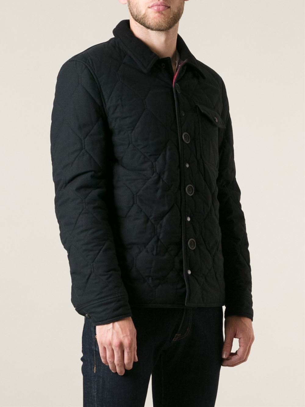burberry diamond quilted jacket black