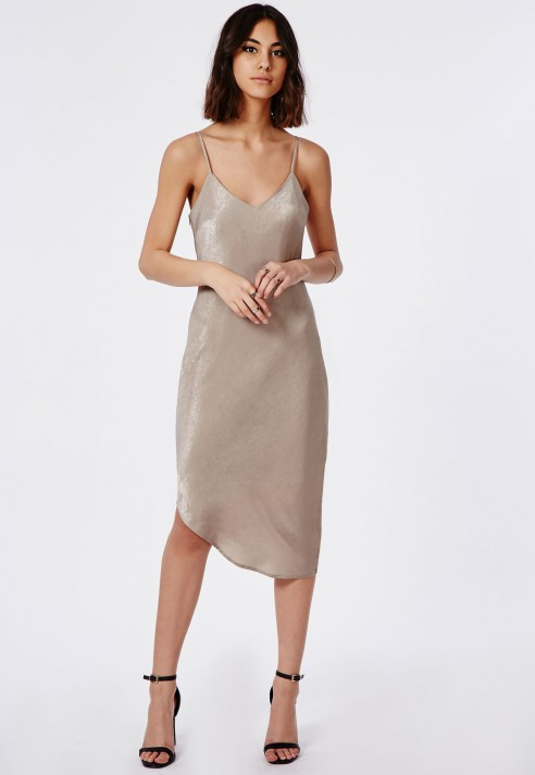 taupe slip dress