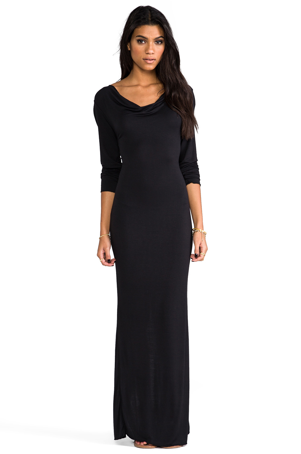 Lyst - Indah Santee Stretch-Jersey Maxi Dress in Black