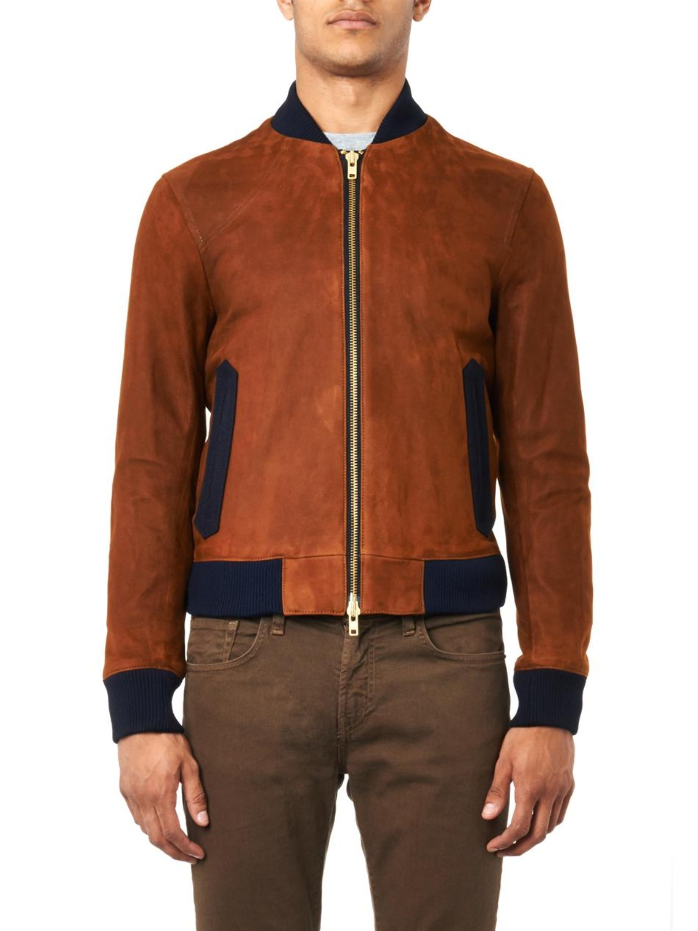 Oliver Spencer Bermondsey Suede Bomber Jacket in Tan (Brown) for Men - Lyst