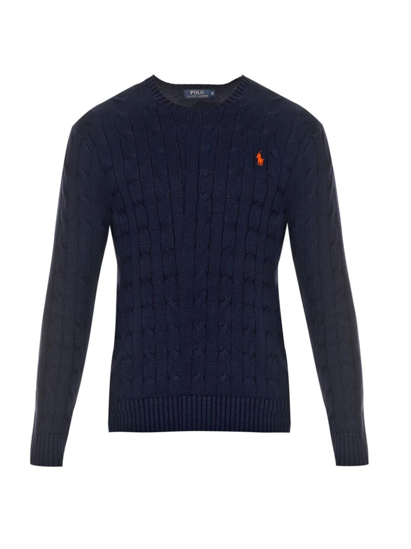 dark blue polo sweater