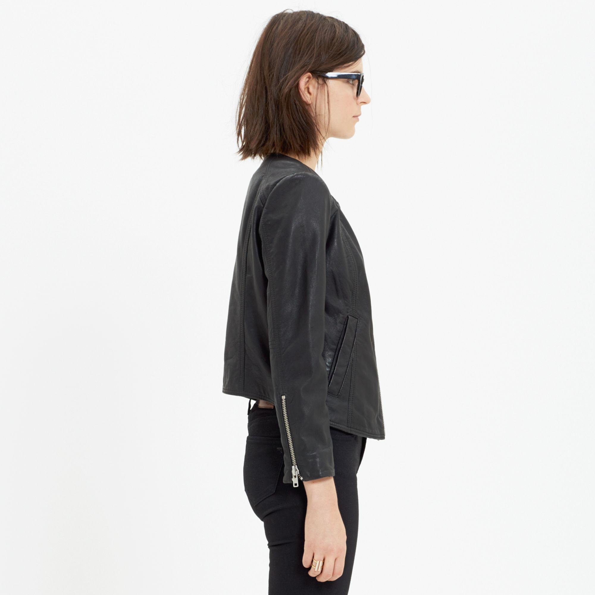 Madewell Clean Leather Jacket in Black - Lyst