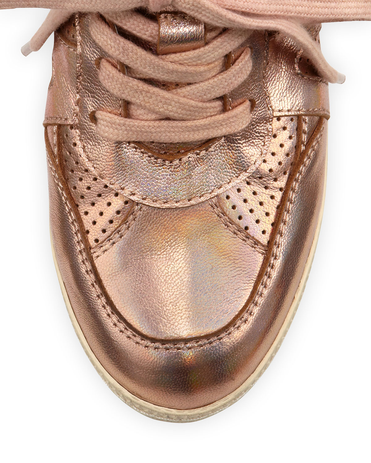 rose gold wedge sneakers