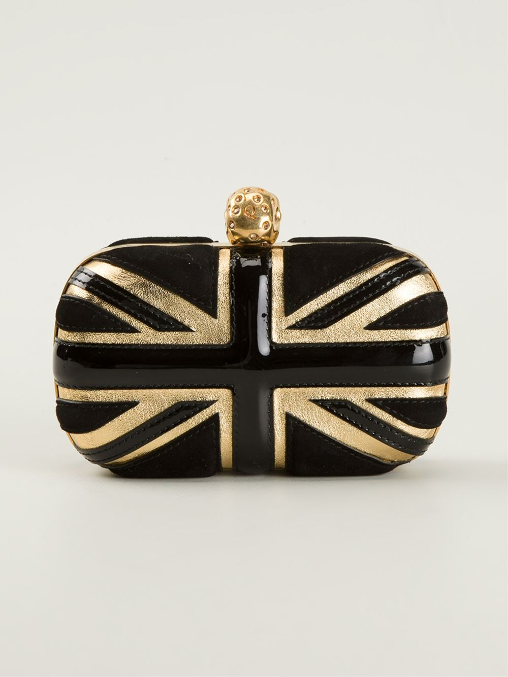 Alexander mcqueen Union Jack Skull Box Clutch in Black Lyst