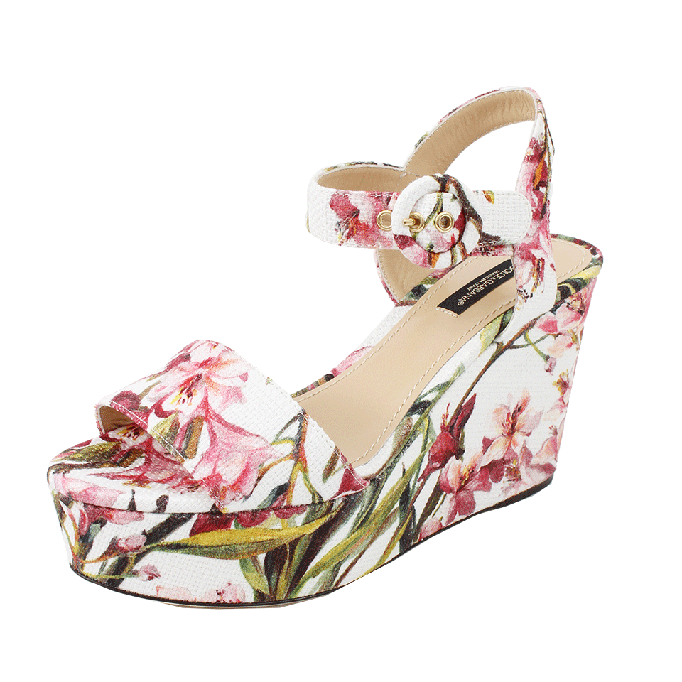Lyst - Dolce & gabbana Floral Wedge in White