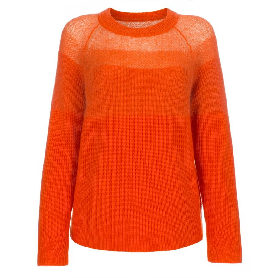 Lyst - Paul Smith Women's Orange Merino Wool Sweater With Mohair Yoke ...