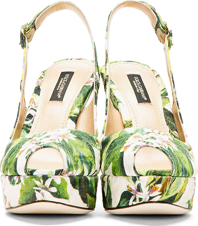 green floral shoes