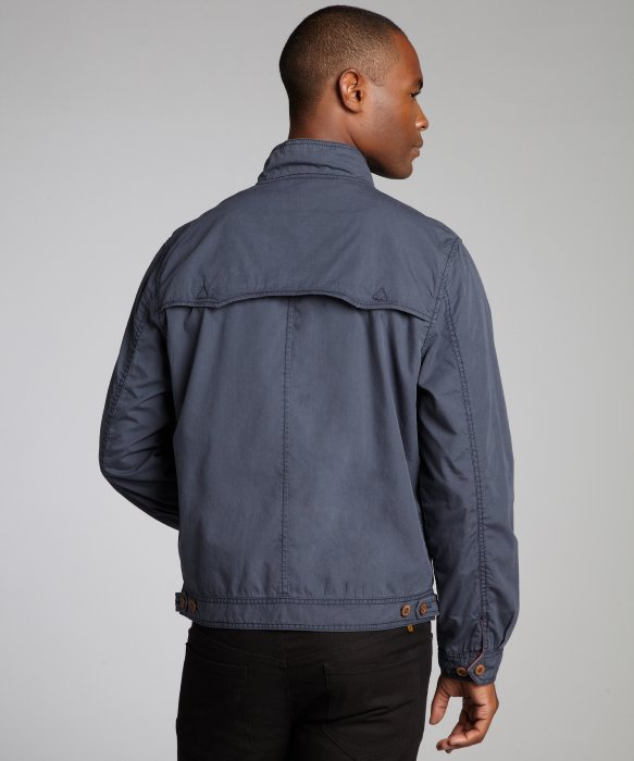 Lyst Tailor Vintage Navy and Freckle Reversible Barracuda Zip Jacket