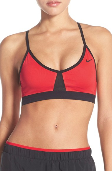 red nike sports bra
