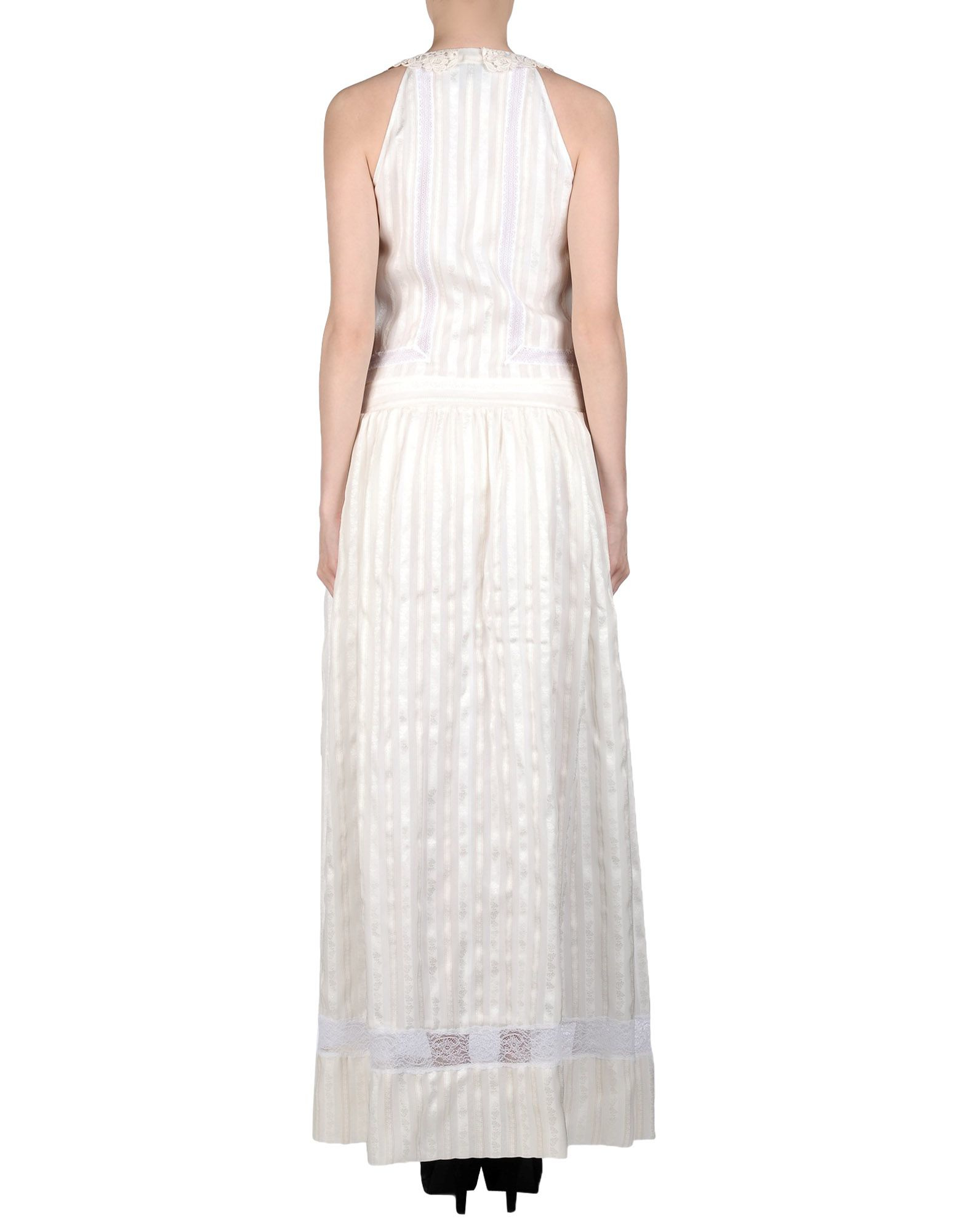 Class Roberto Cavalli Lace Long Dress in Ivory (White) - Lyst
