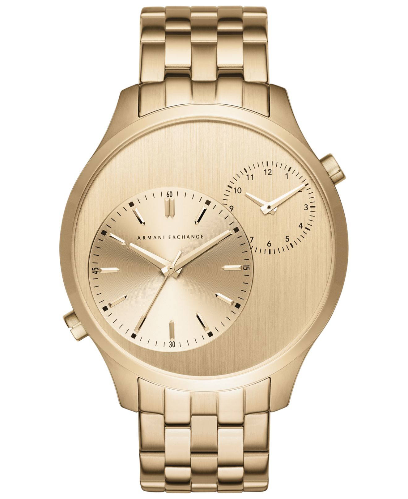 Armani Exchange A|x Men's Gold-tone Stainless Steel Bracelet Watch 48mm