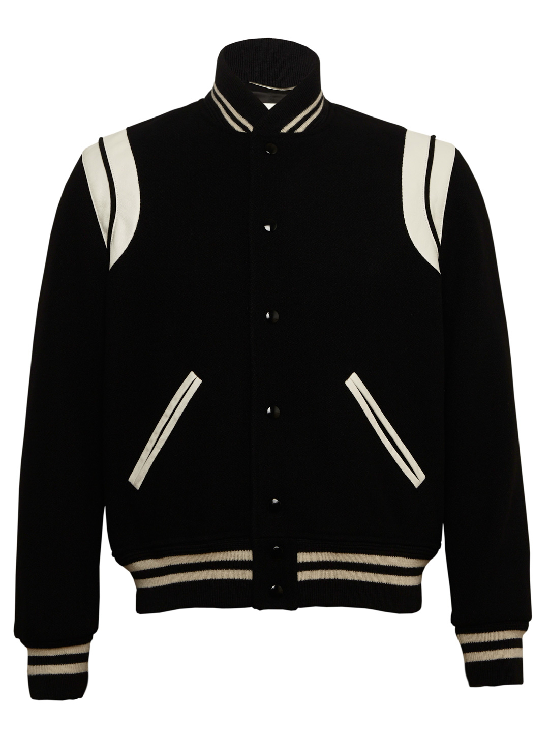 Saint laurent New Season - Mens Wool Teddy Varsity Jacket in Black for ...
