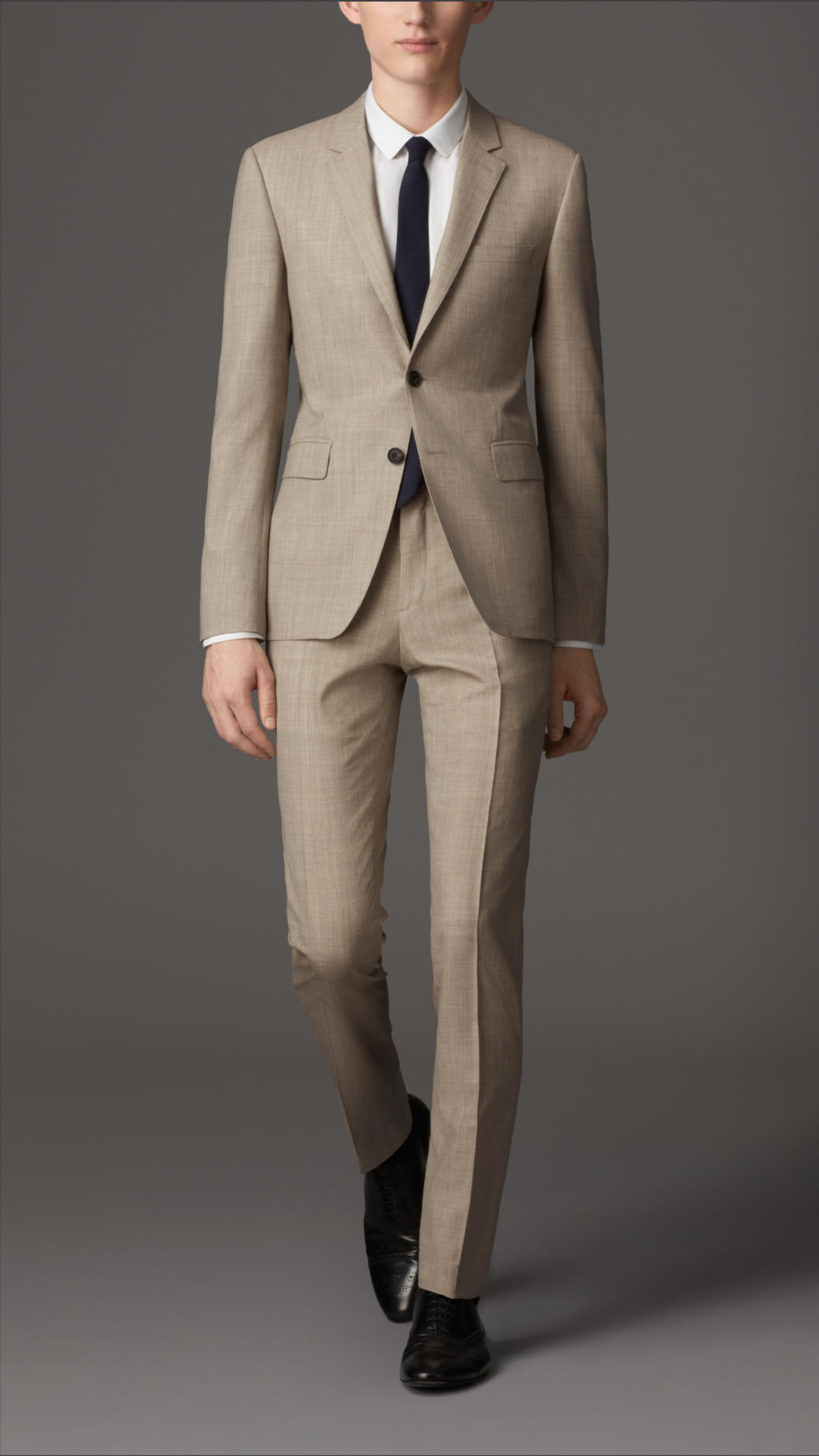 Lyst Burberry Slim Fit Virgin Wool Suit In Natural For Men