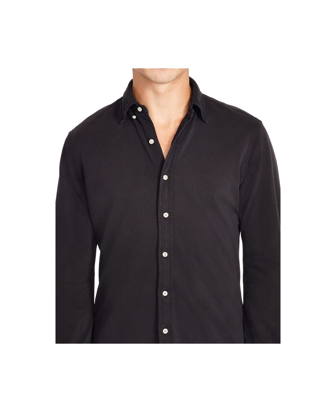 ralph lauren featherweight mesh shirt black