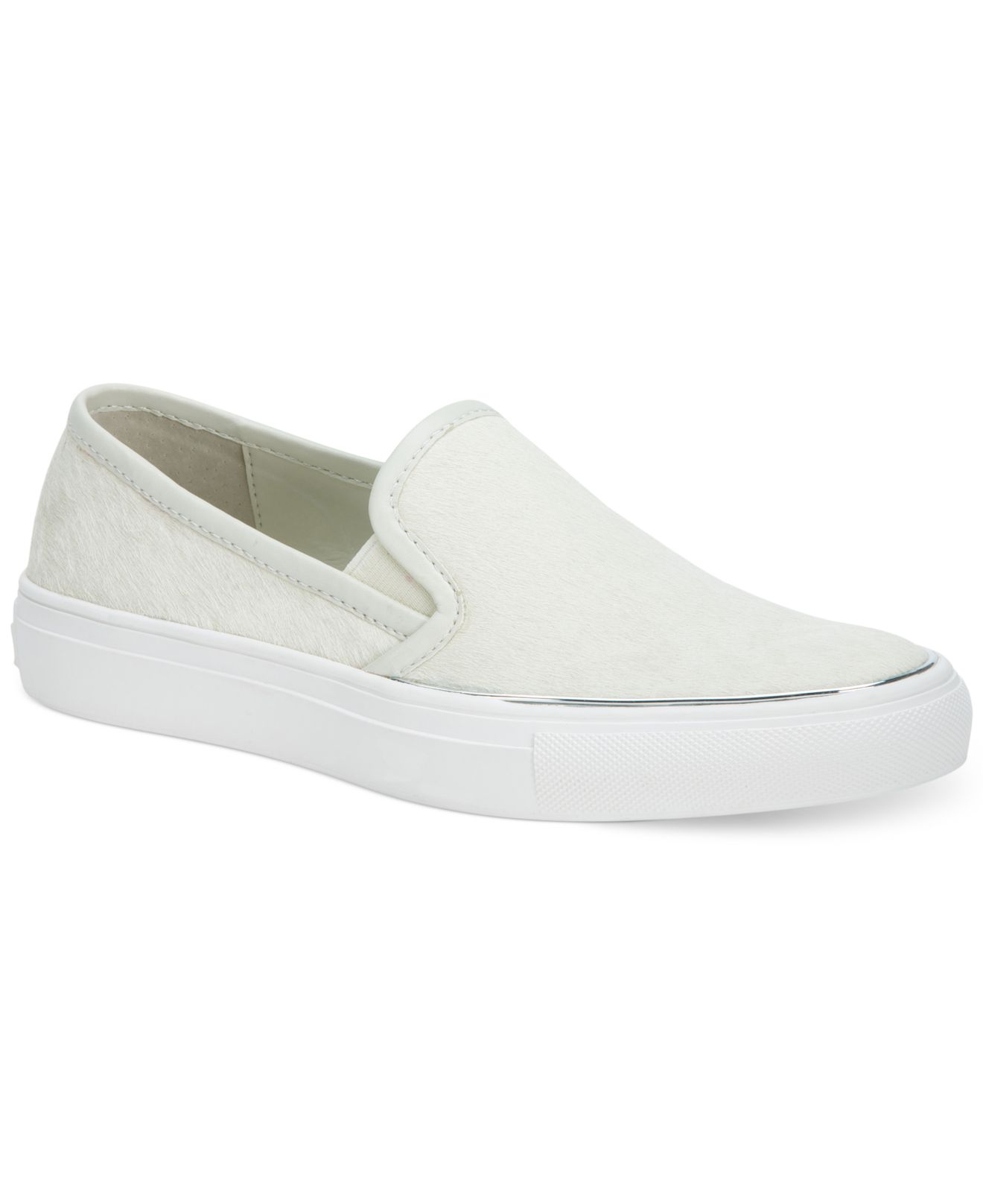 calvin klein white slip on shoes