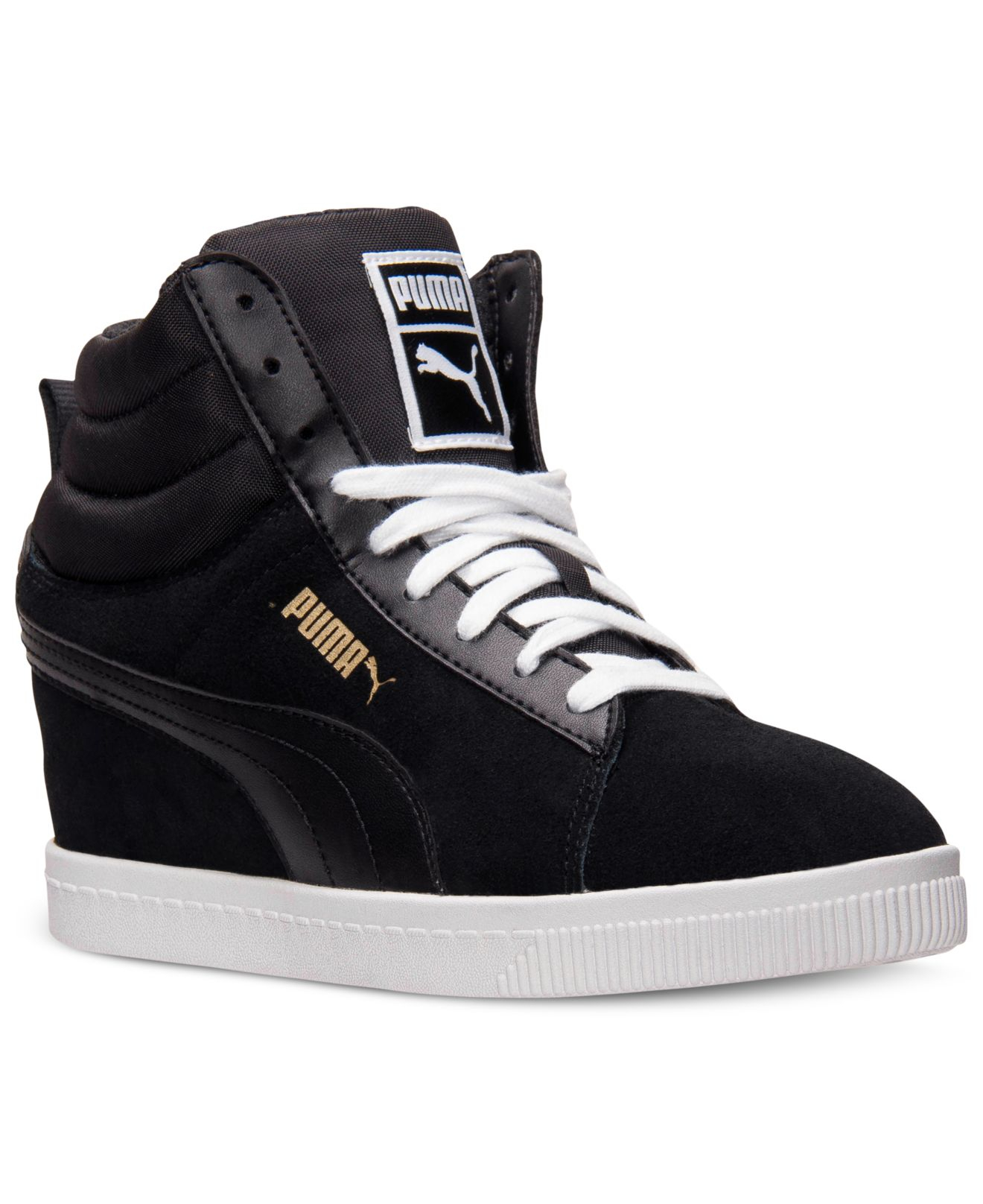 PUMA Women'S Classic Wedge Casual Sneakers From Finish Line in Black/Black  (Black) | Lyst