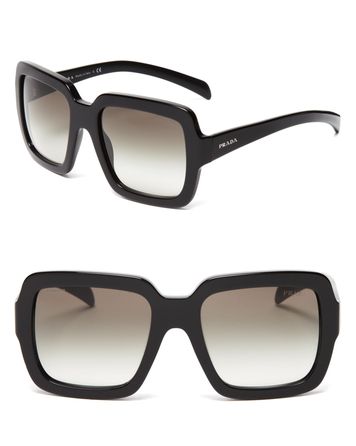 Prada Square Oversized Sunglasses in Black Lyst