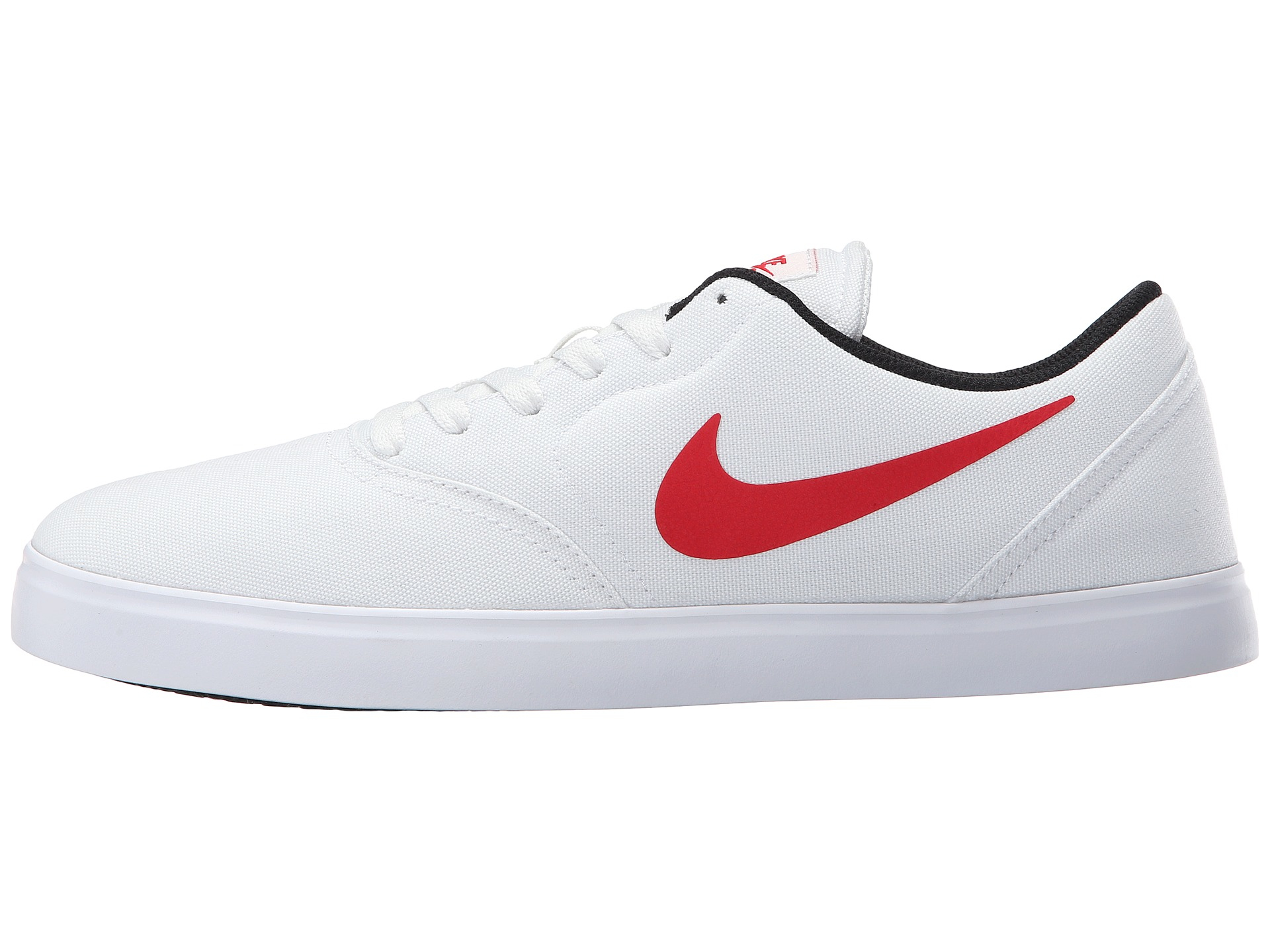 white nike with red check