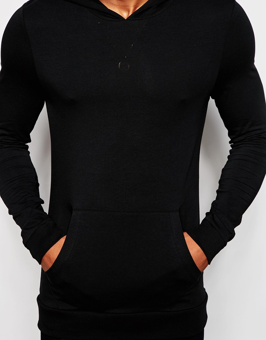 ASOS Extreme Muscle Fit Hoodie In Lightweight Stretch Jersey in Black for  Men | Lyst