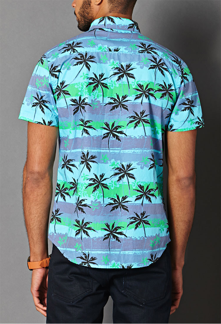Lyst Forever 21 Palm Tree Cotton Shirt in Green for Men