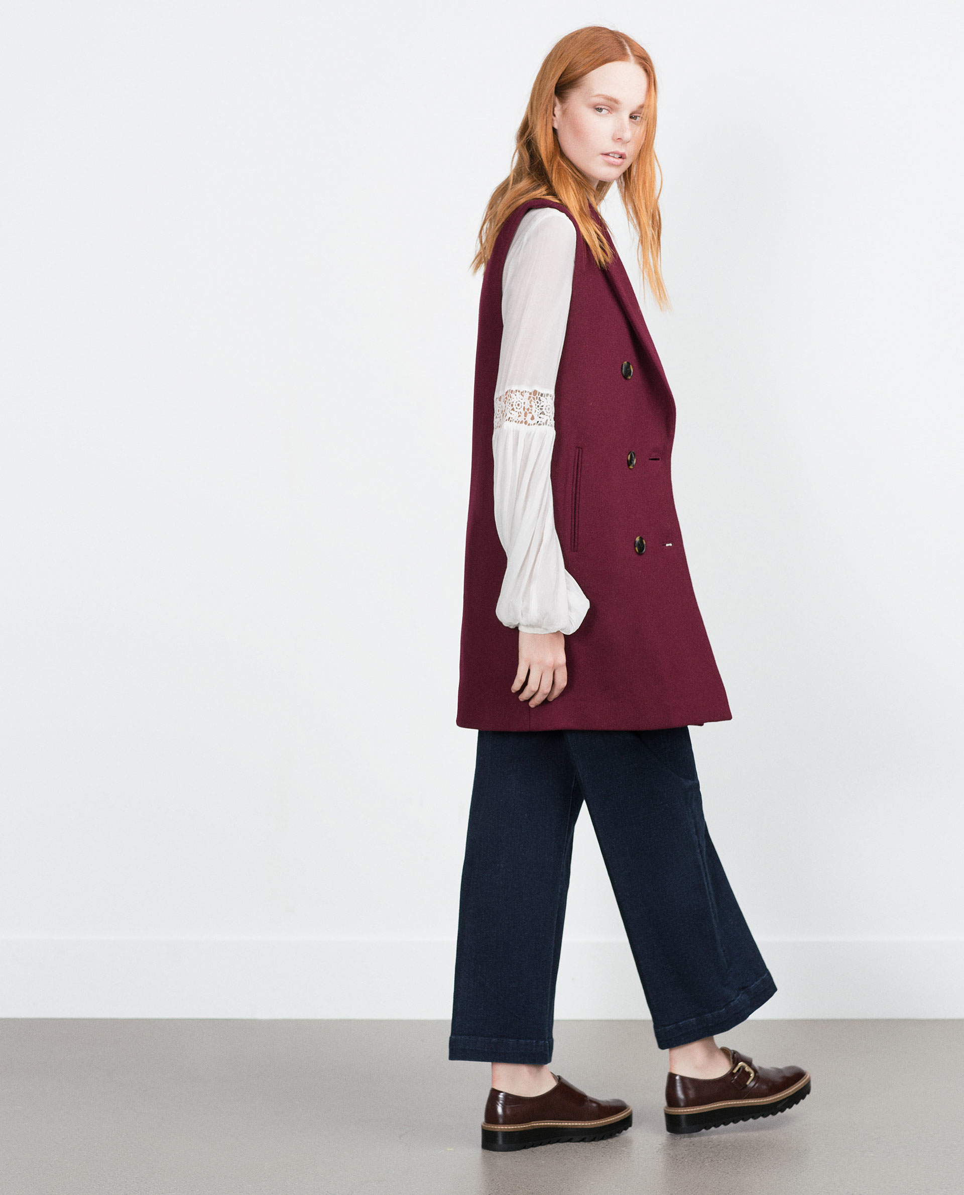 Zara Double Breasted Waistcoat Double Breasted Waistcoat in Purple