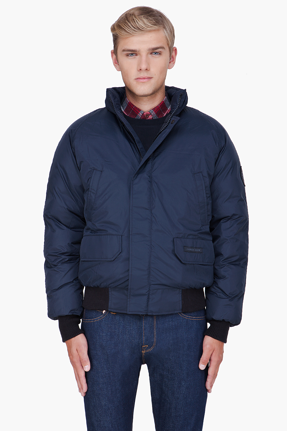 Canada goose Coyote Fur Hood Yukon Bomber Jacket in Blue for Men Lyst