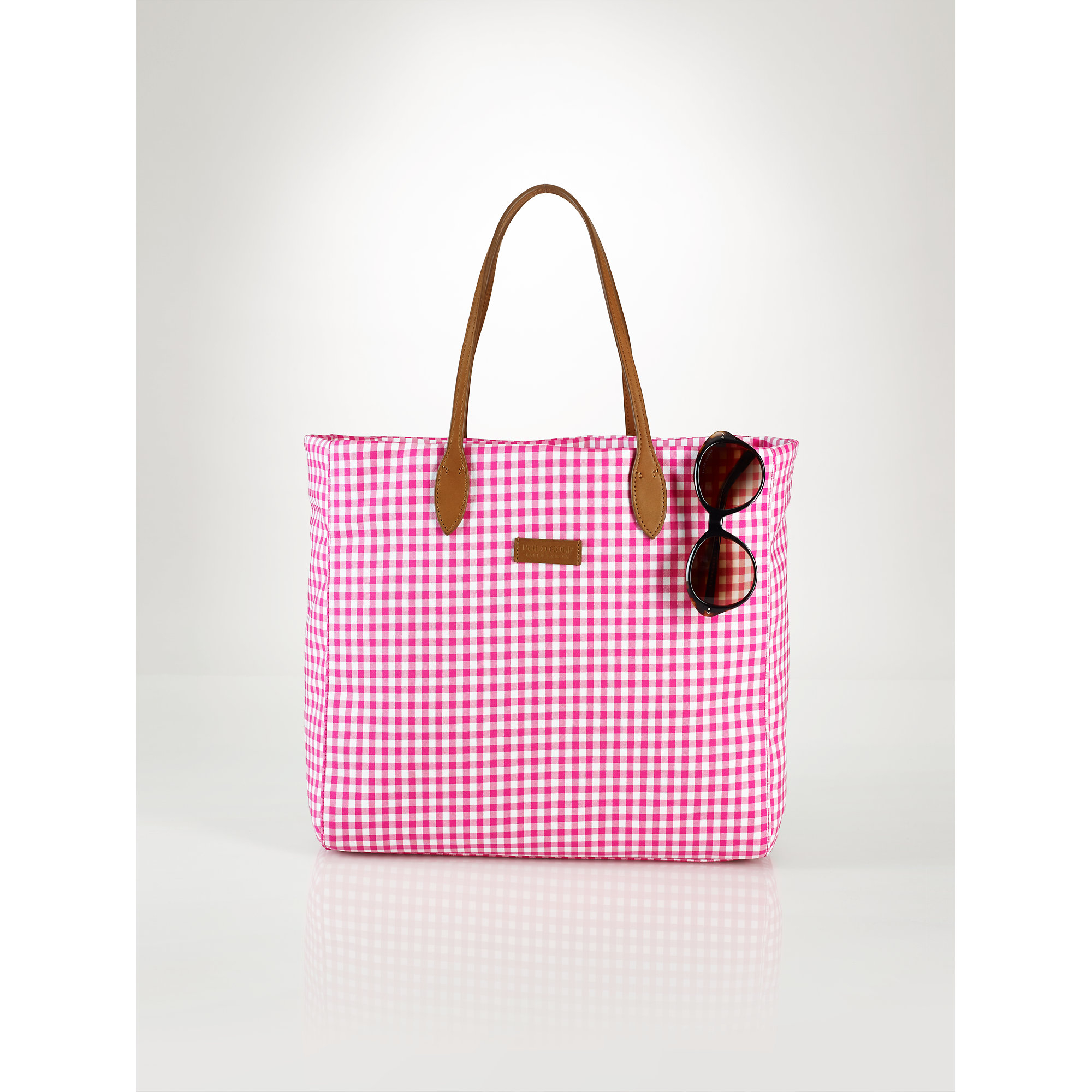 Ralph lauren golf Gingham Tote in Pink Lyst