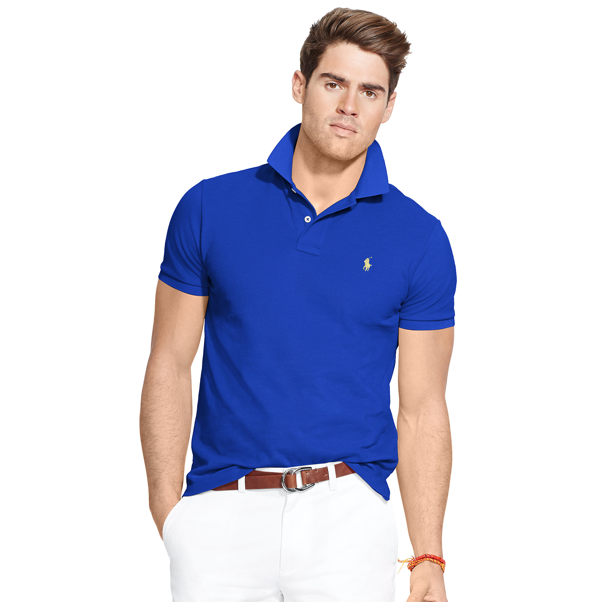 Polo Ralph Lauren Classic fit Mesh Polo In Purple For Men Lyst