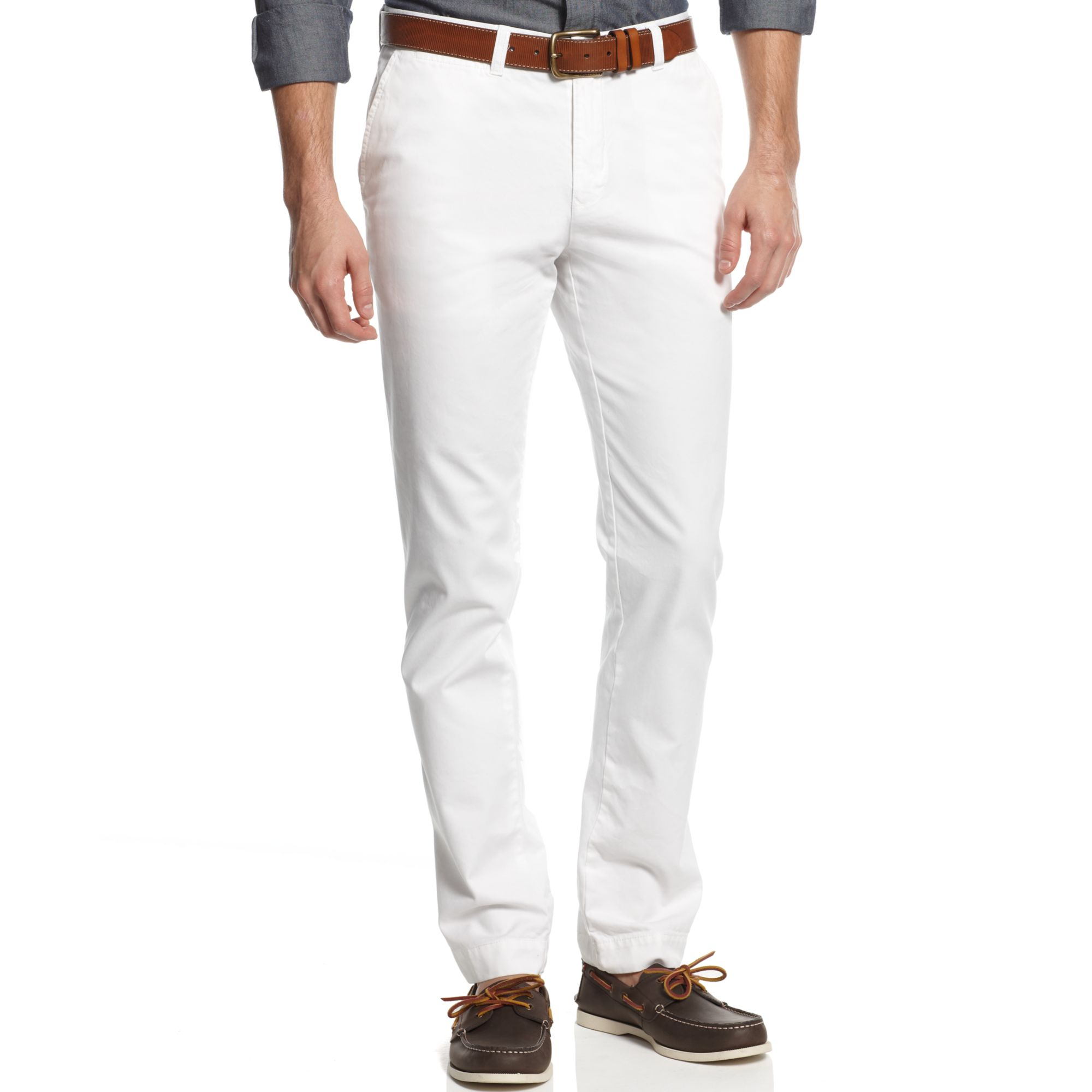 Tommy Hilfiger Graduate Slimfit Chino Pants in White for Men (Classic ...