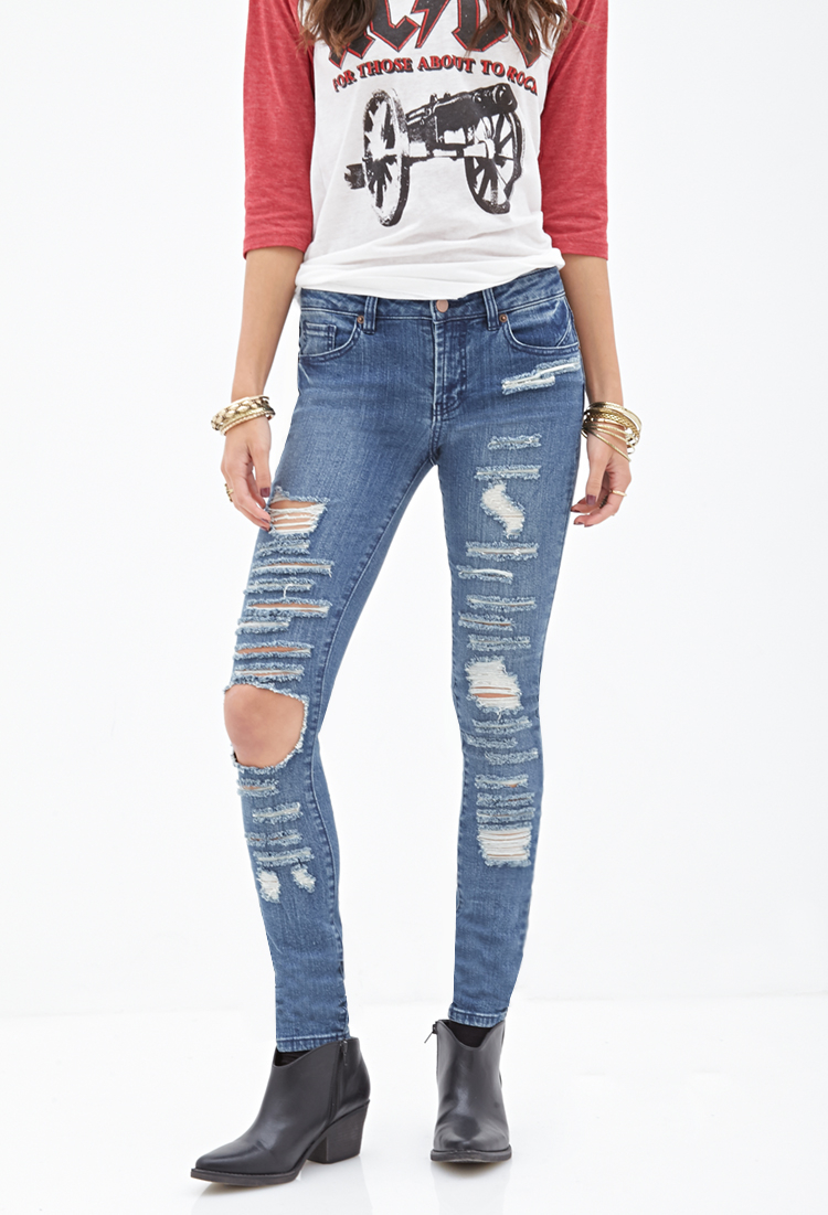 forever 21 ripped skinny jeans