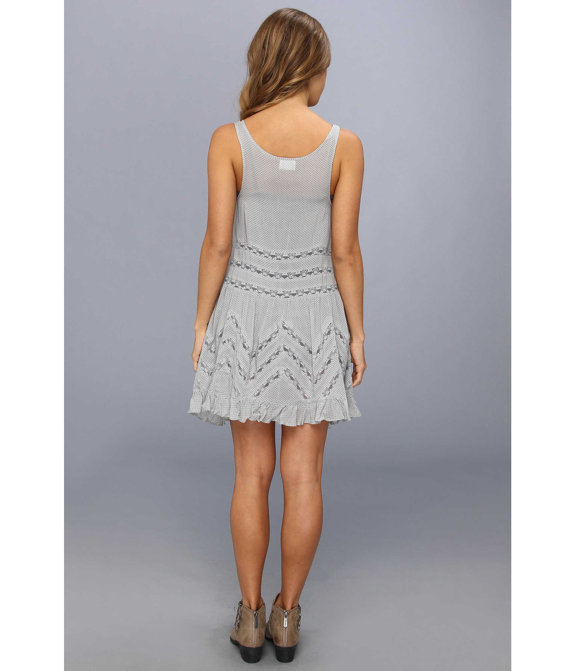 Free People Lace Voile Trapeze Slip in Gray - Lyst Free People Lace Voile Trapeze Slip in Gray - Lyst