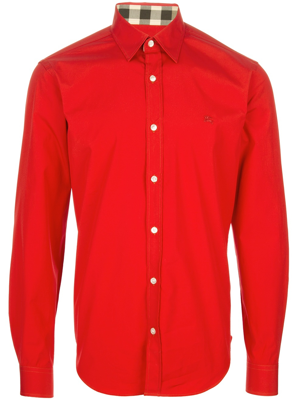 red burberry button up
