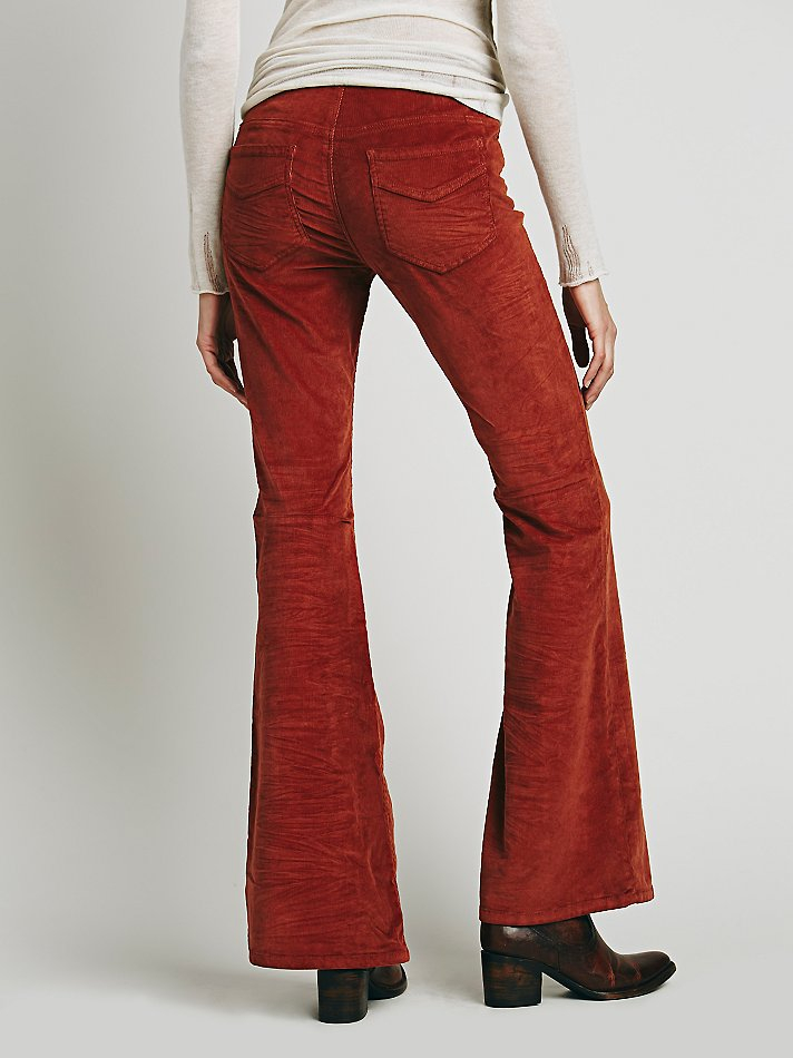 red corduroy flares