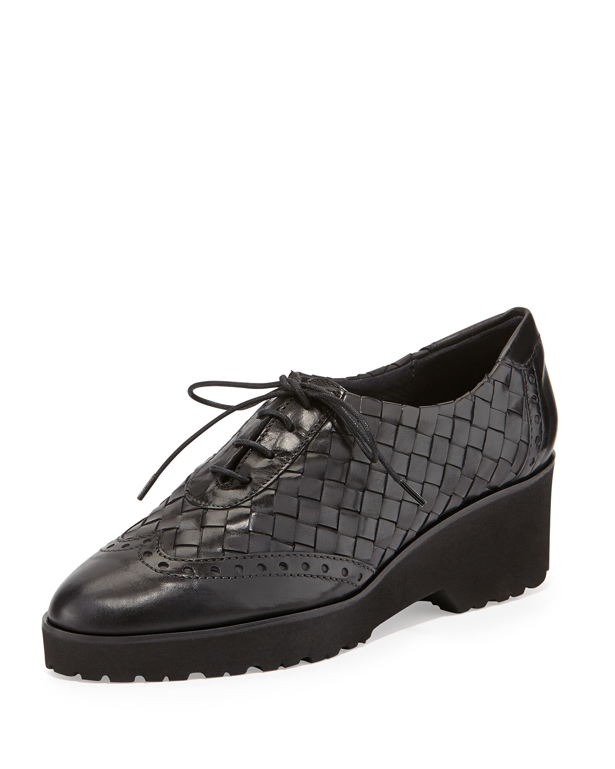 Lyst Sesto Meucci Basketweave Leather LaceUp Shoe in Black
