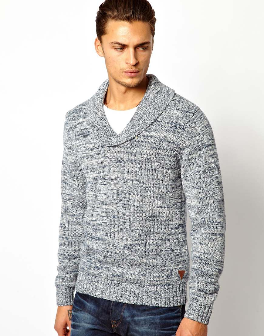 Lyst - Pepe Jeans Pepe Knit Jumper Retreiver Shawl Collar in Gray for Men
