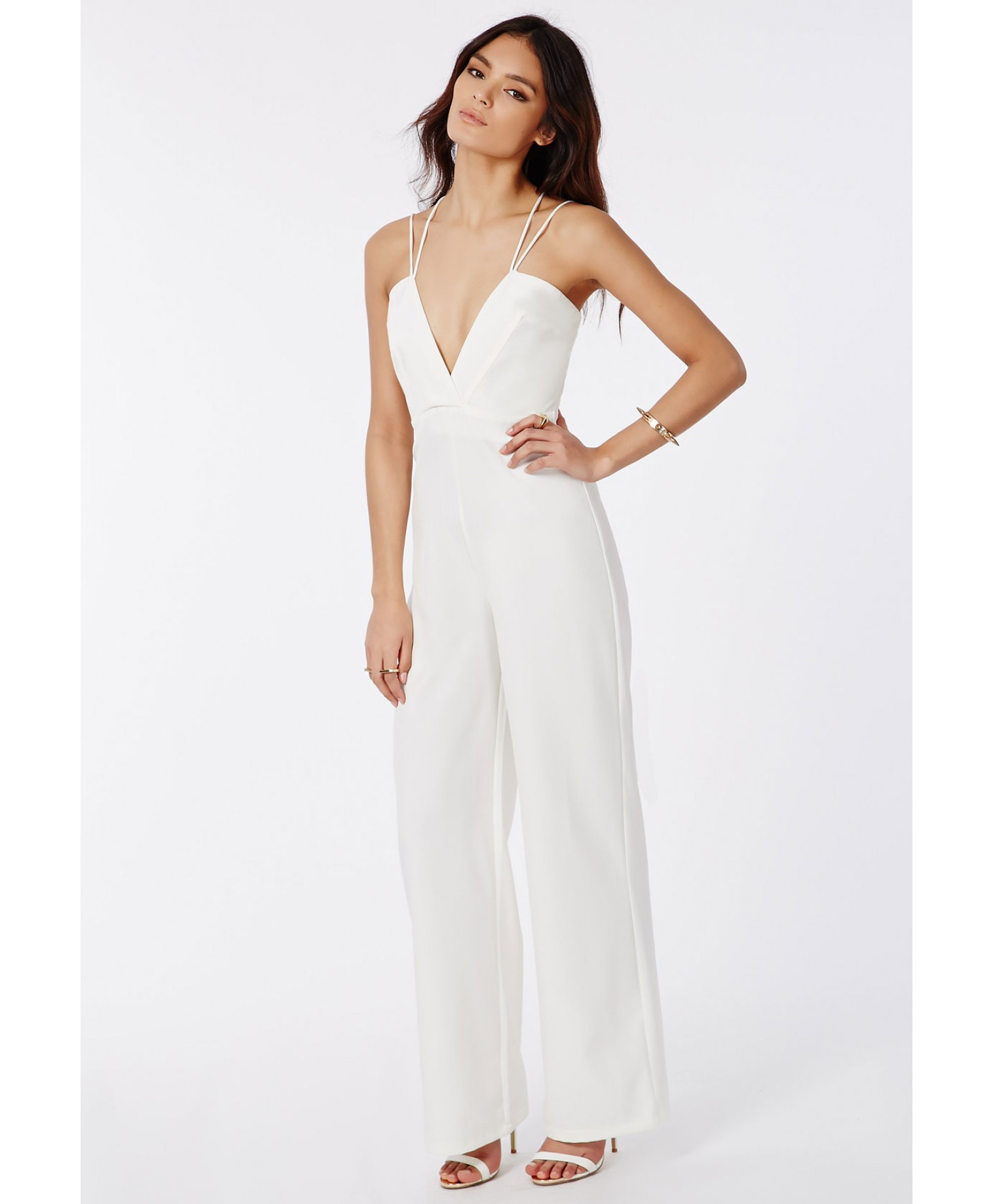 wide leg strappy jumpsuit