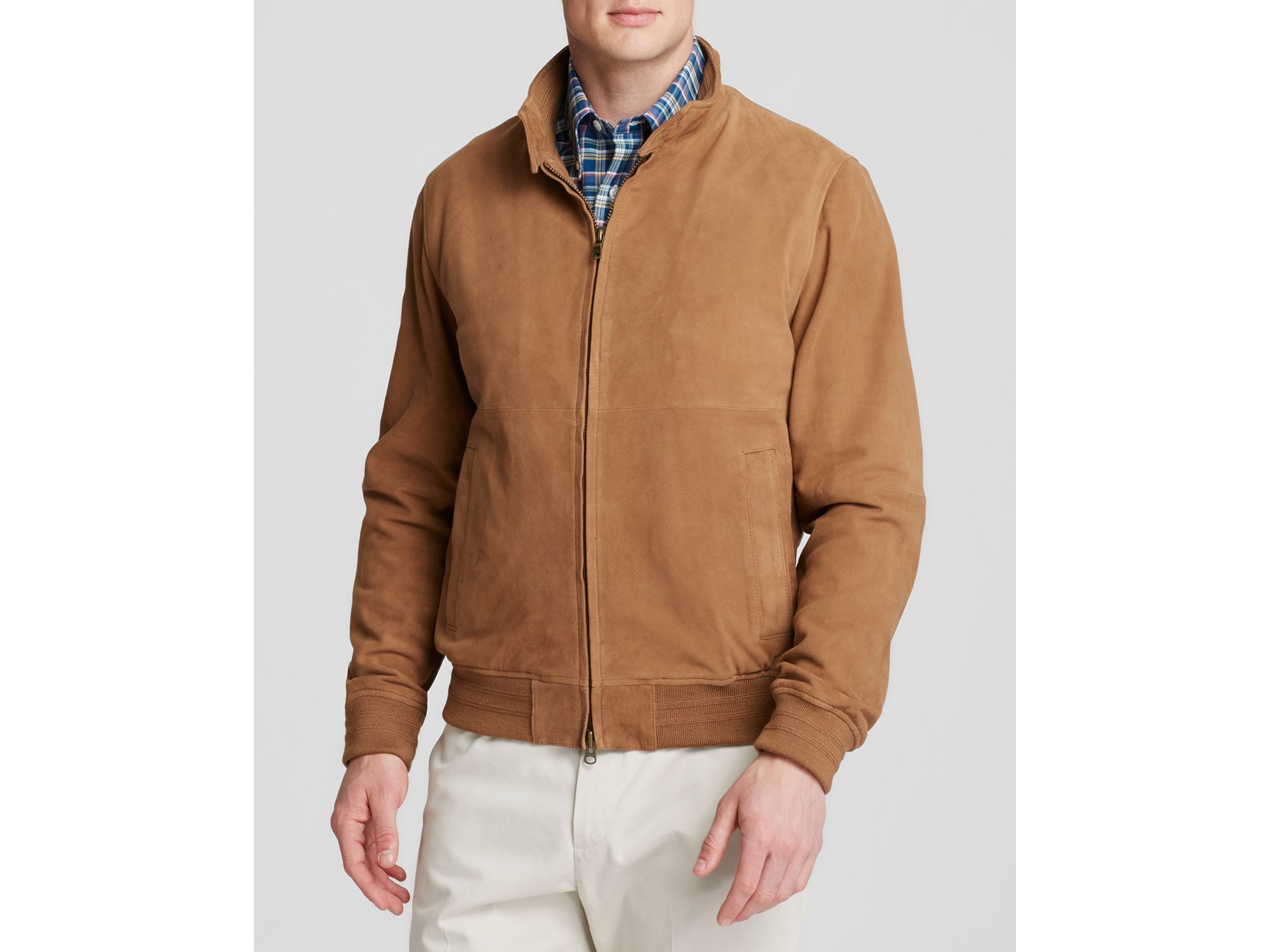 Brooks Brothers Suede Barracuda Jacket in Natural for Men | Lyst