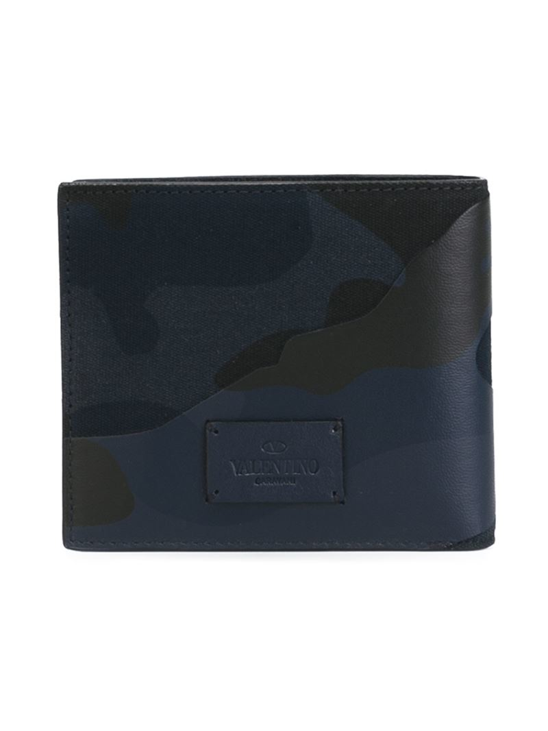 Valentino Camouflage Wallet in Blue for Men - Lyst